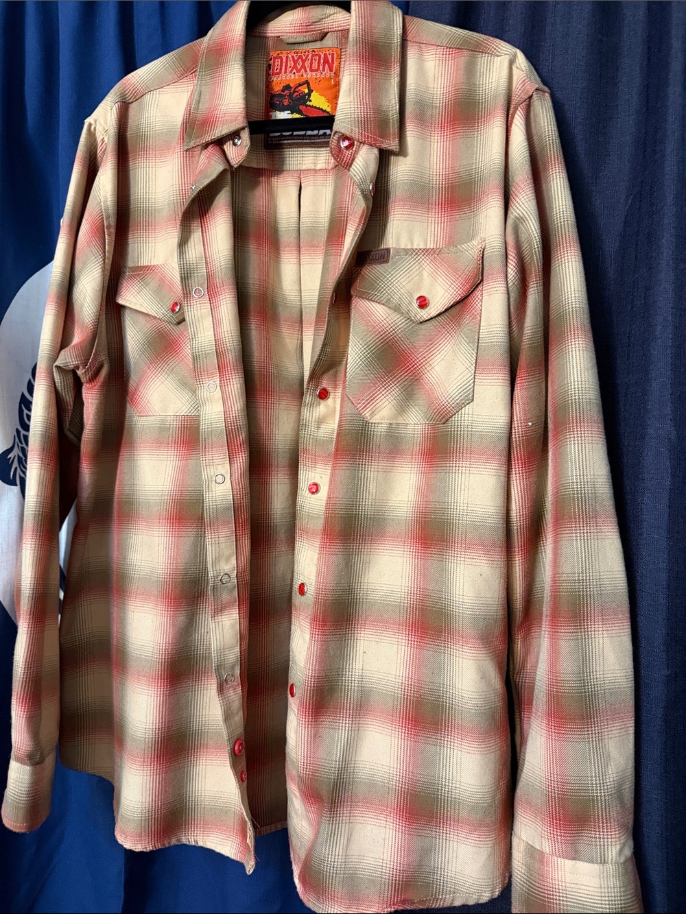 DIXXON Red and Cream Plaid Casual Button Down Shirt